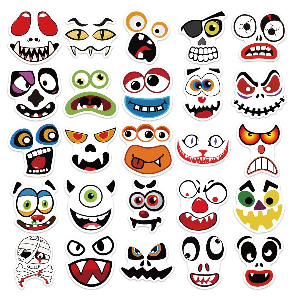 50pcs Pumpkin Funny Emoji Memes Stickers