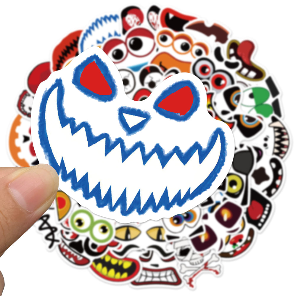 50pcs Pumpkin Funny Emoji Memes Stickers