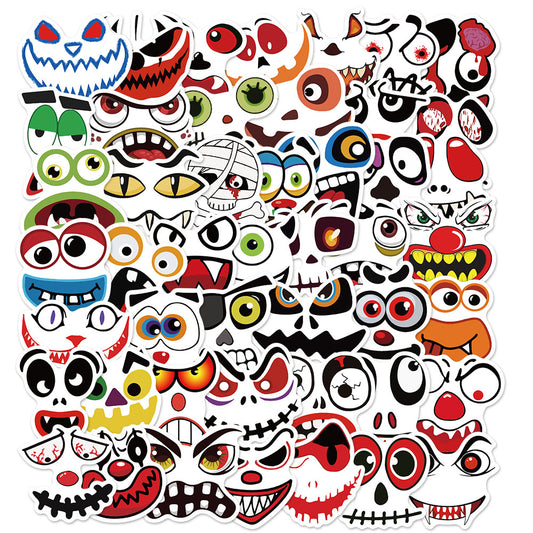 50pcs Pumpkin Funny Emoji Memes Stickers