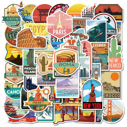 50pcs City Travel Stickers