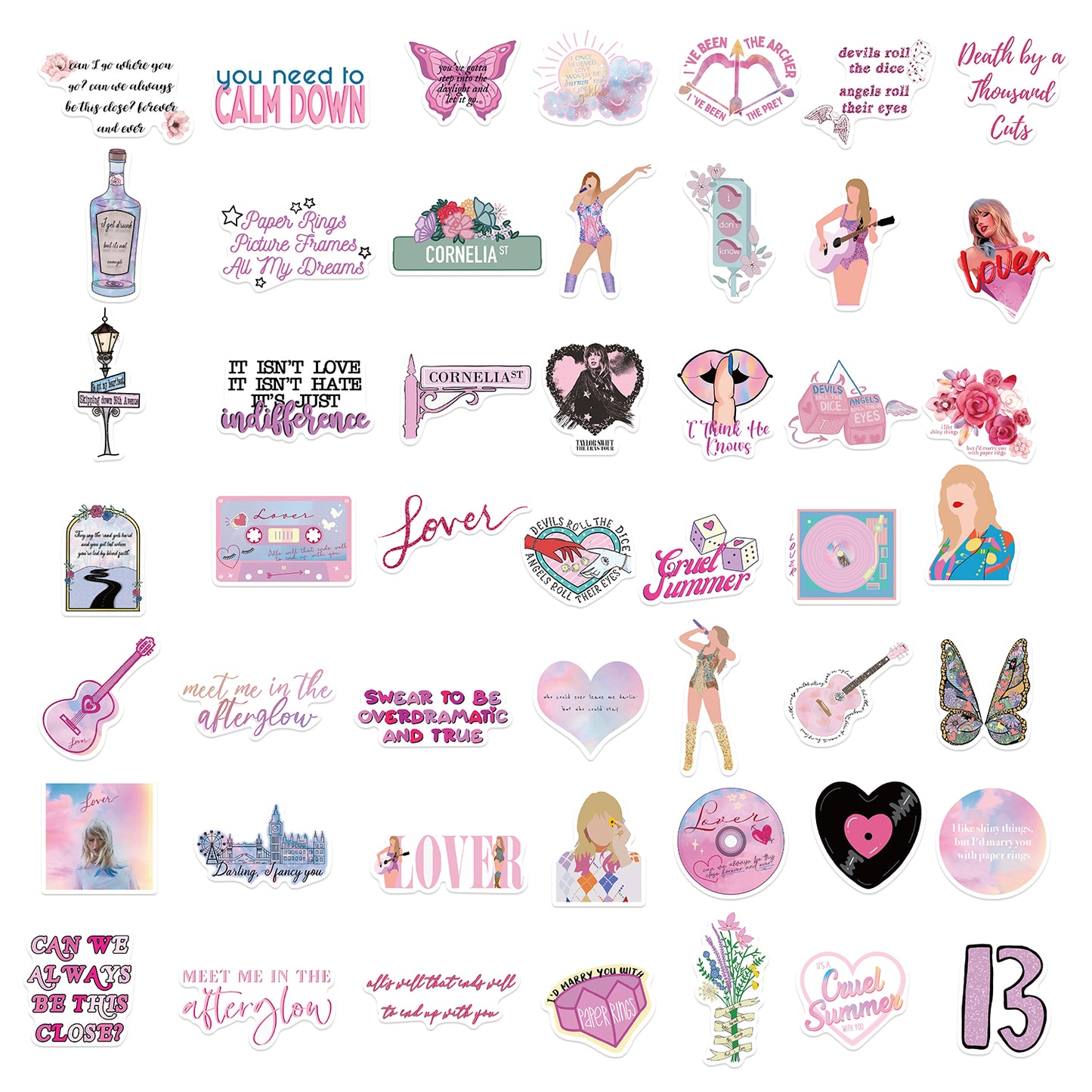 50pcs Lover Stickers Romance Tyler Swift