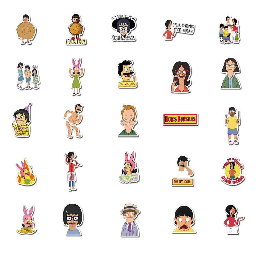 50pcs Bob's Burgers 2 Stickers