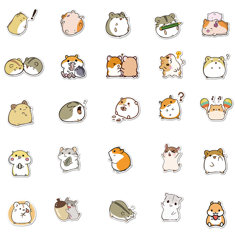 Hamster Sticker Collection 50pcs Hamsters 1 Stickers – AU Sticker World