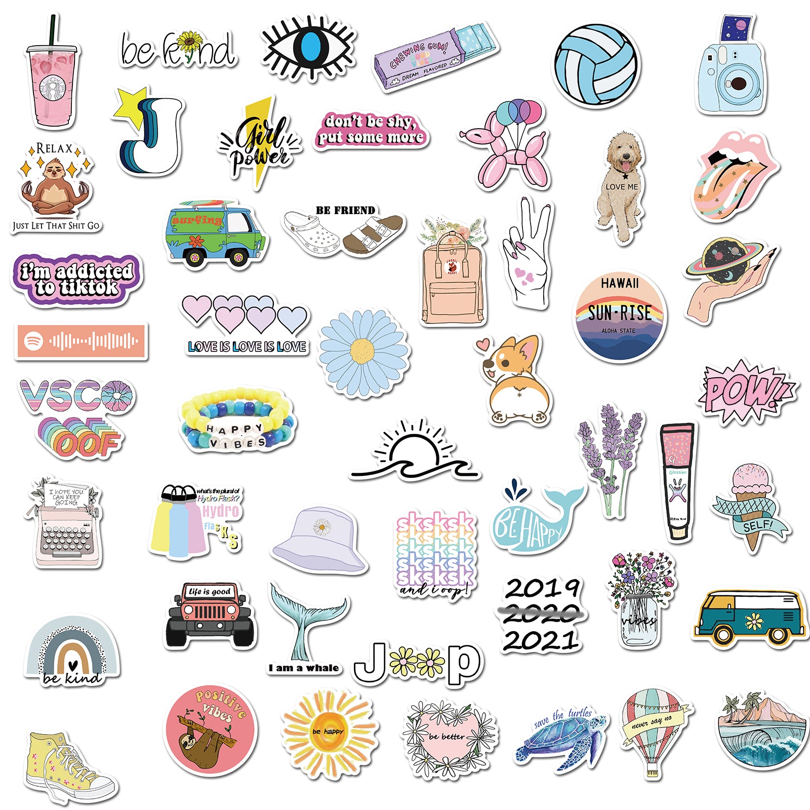 50pcs Cute INS 7 Stickers – AU Sticker World