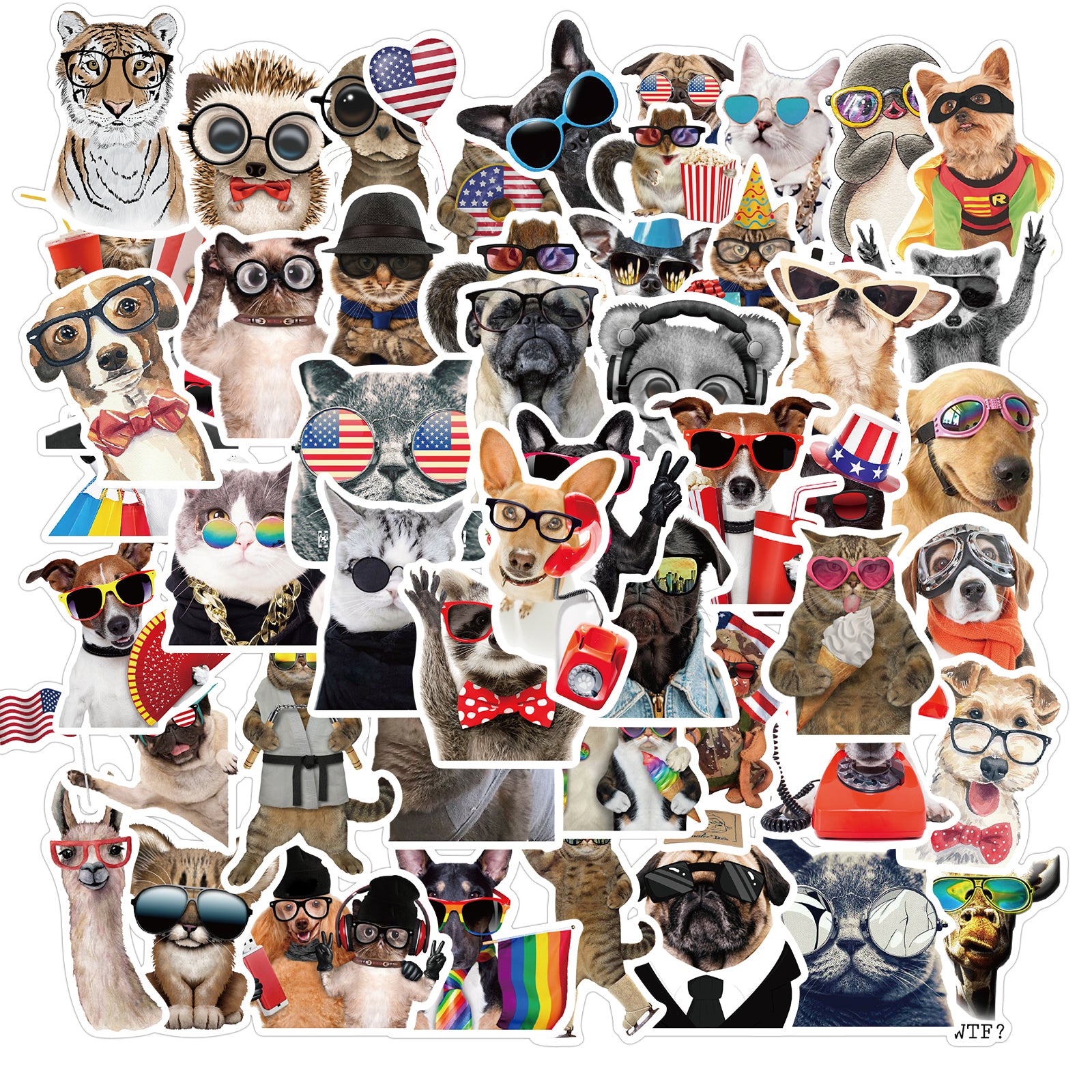 50pcs Glass Animals Stickers – AU Sticker World