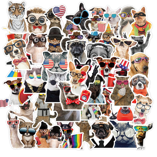 50pcs Glass Animals Stickers