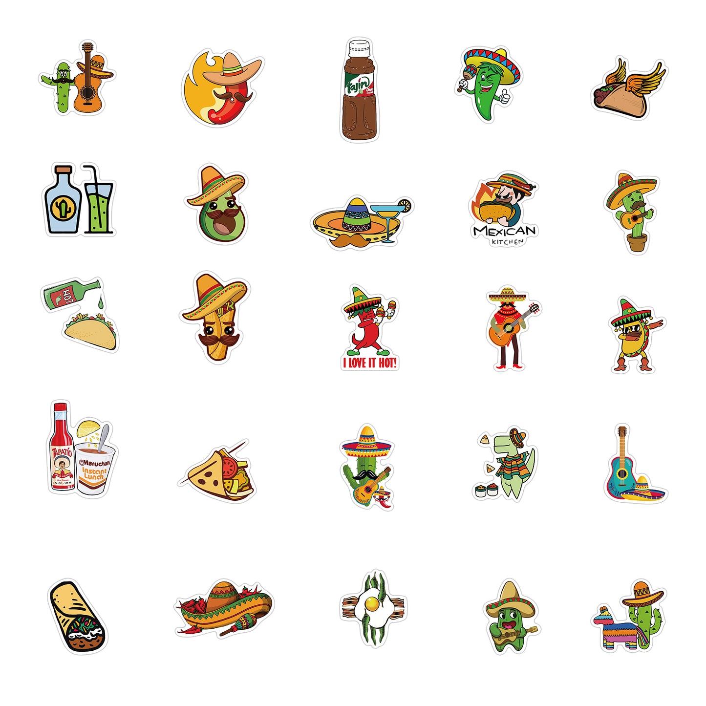 50pcs Mexican Food 1 Stickers