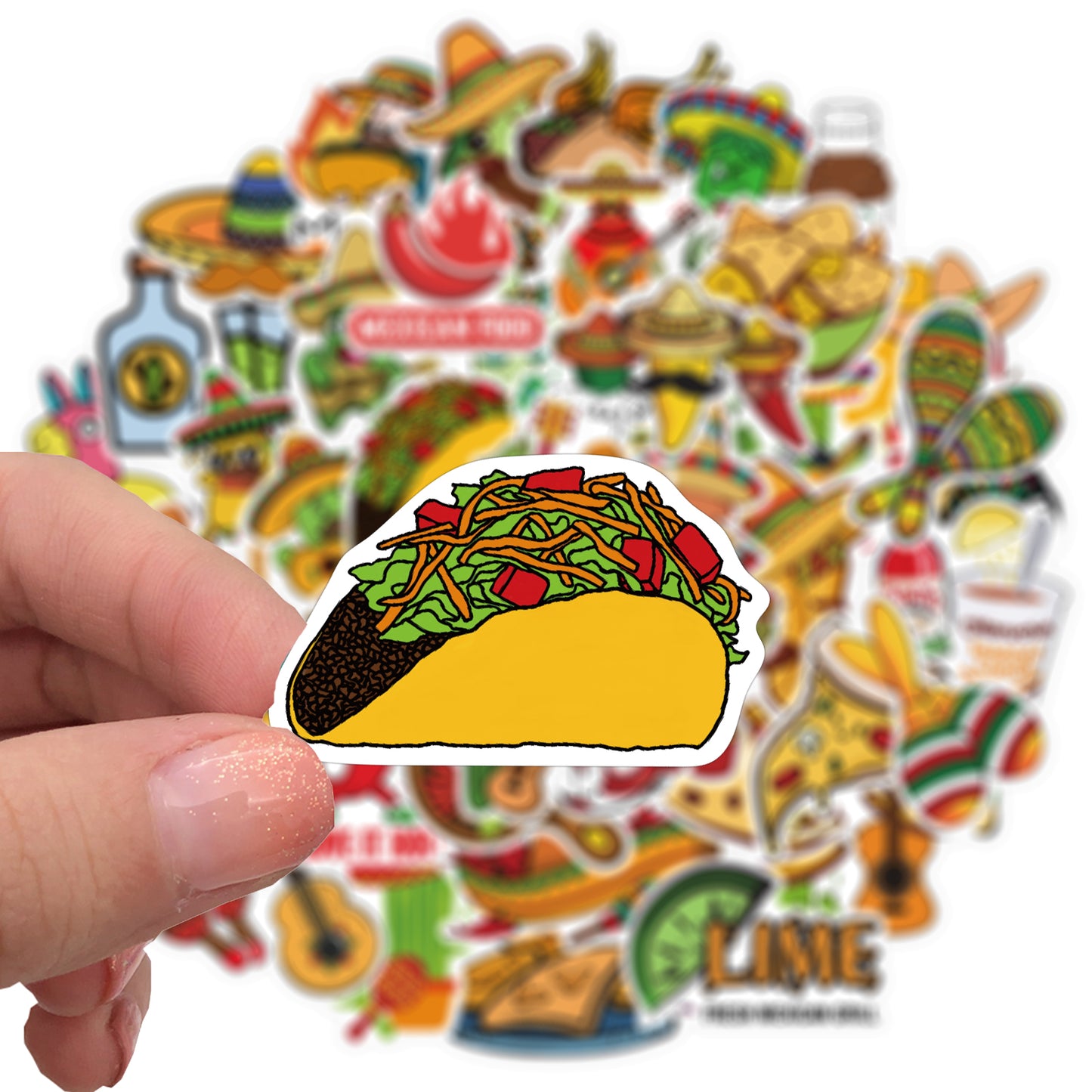 50pcs Mexican Food 1 Stickers