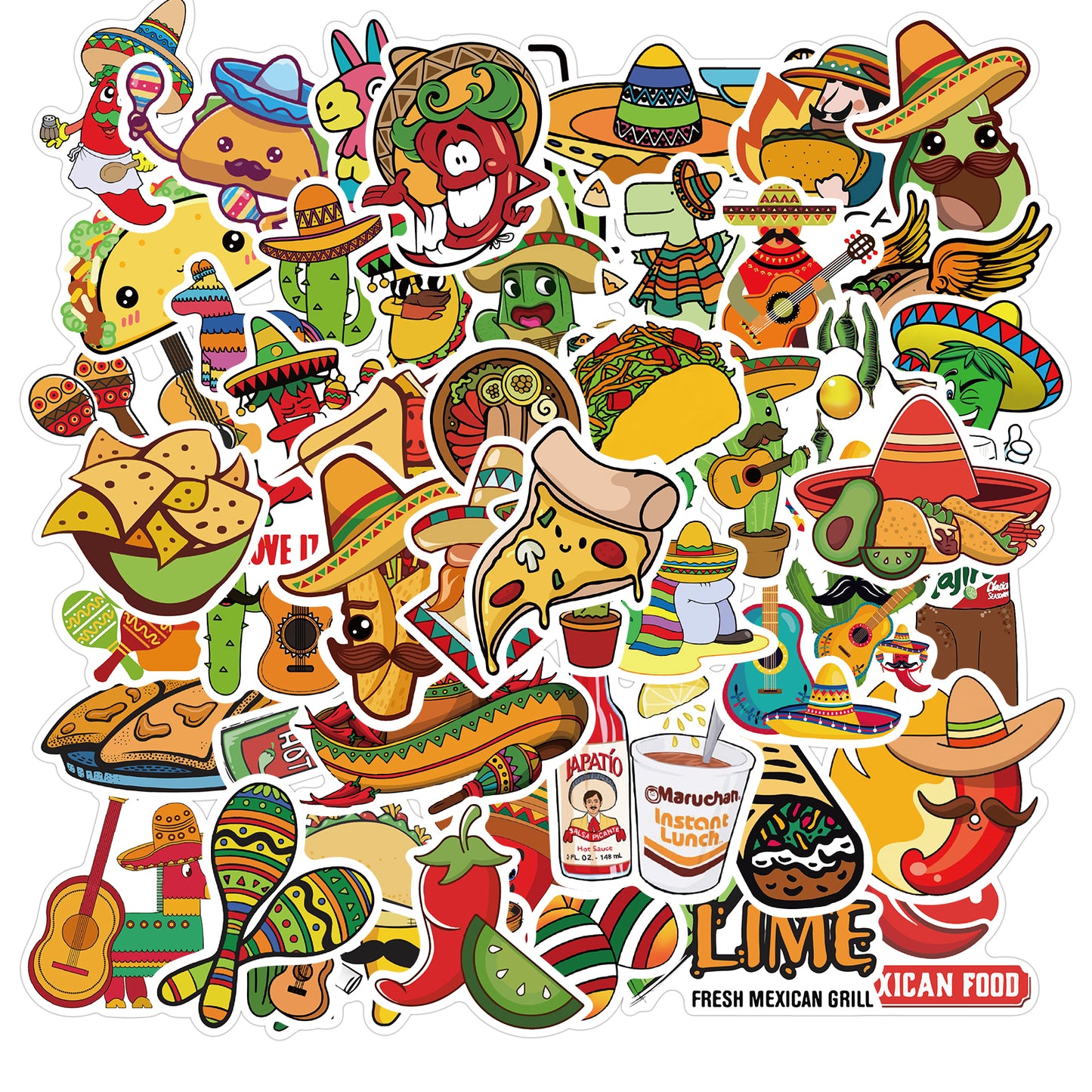 50pcs Mexican Food 1 Stickers