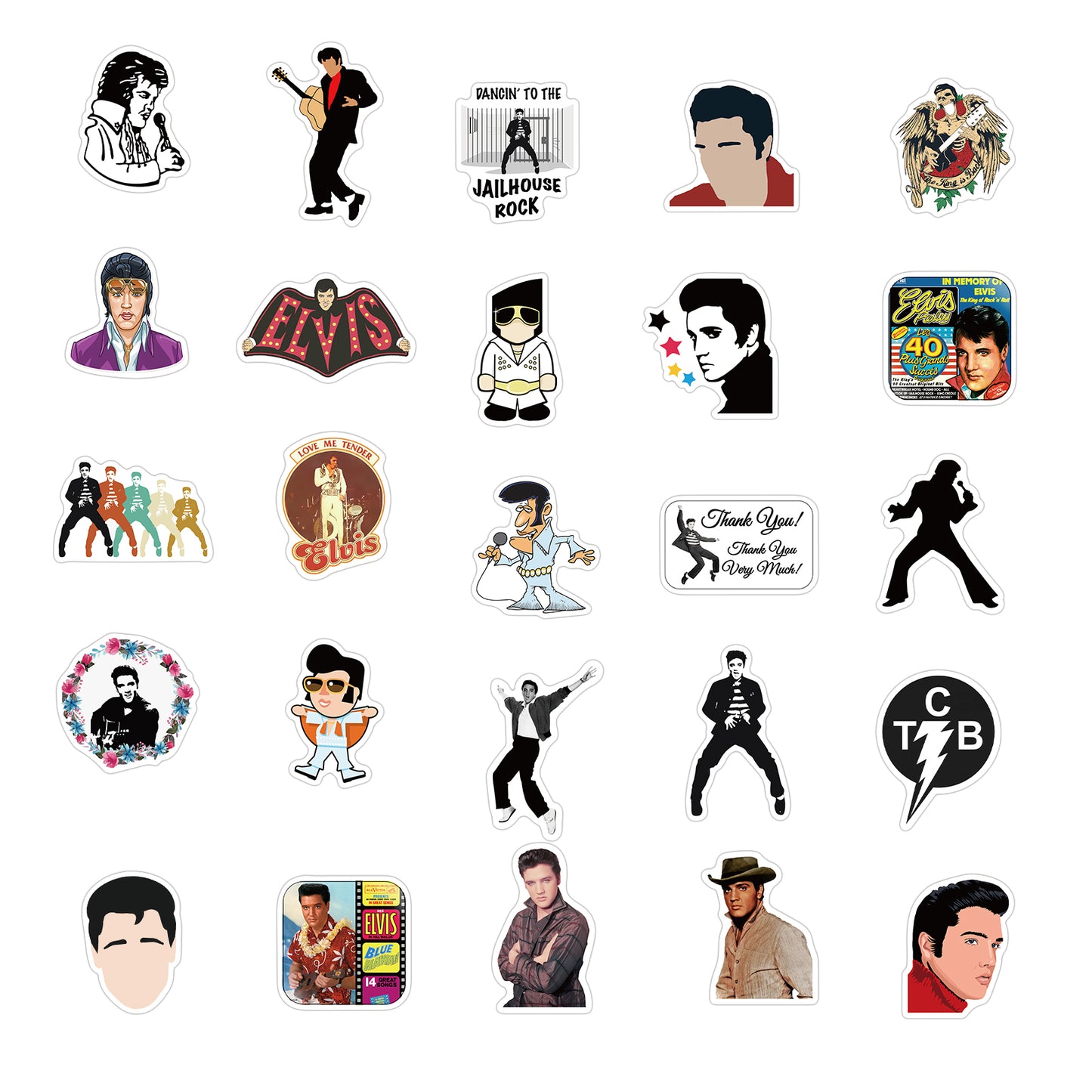 50pcs Elvis Stickers