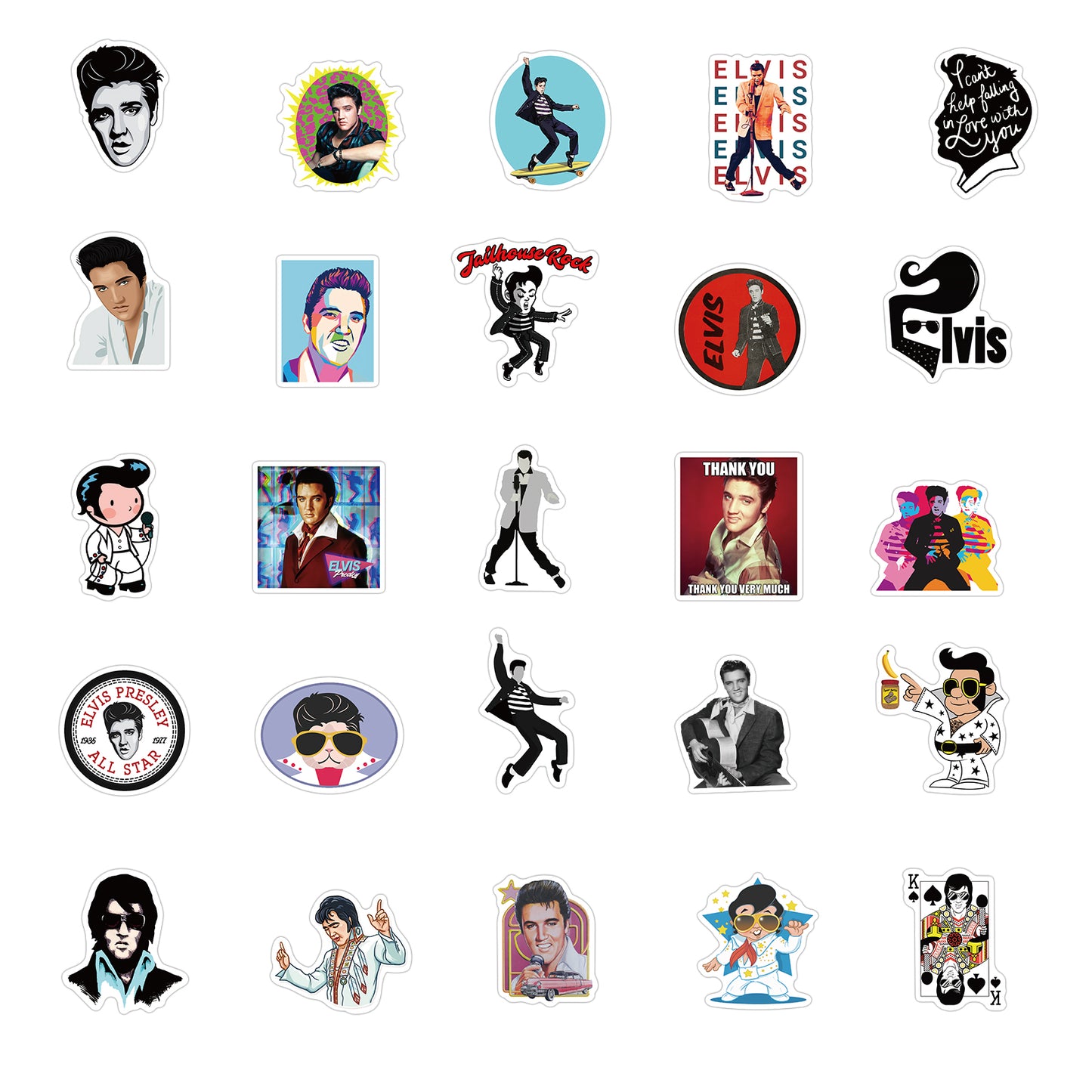 50pcs Elvis Stickers