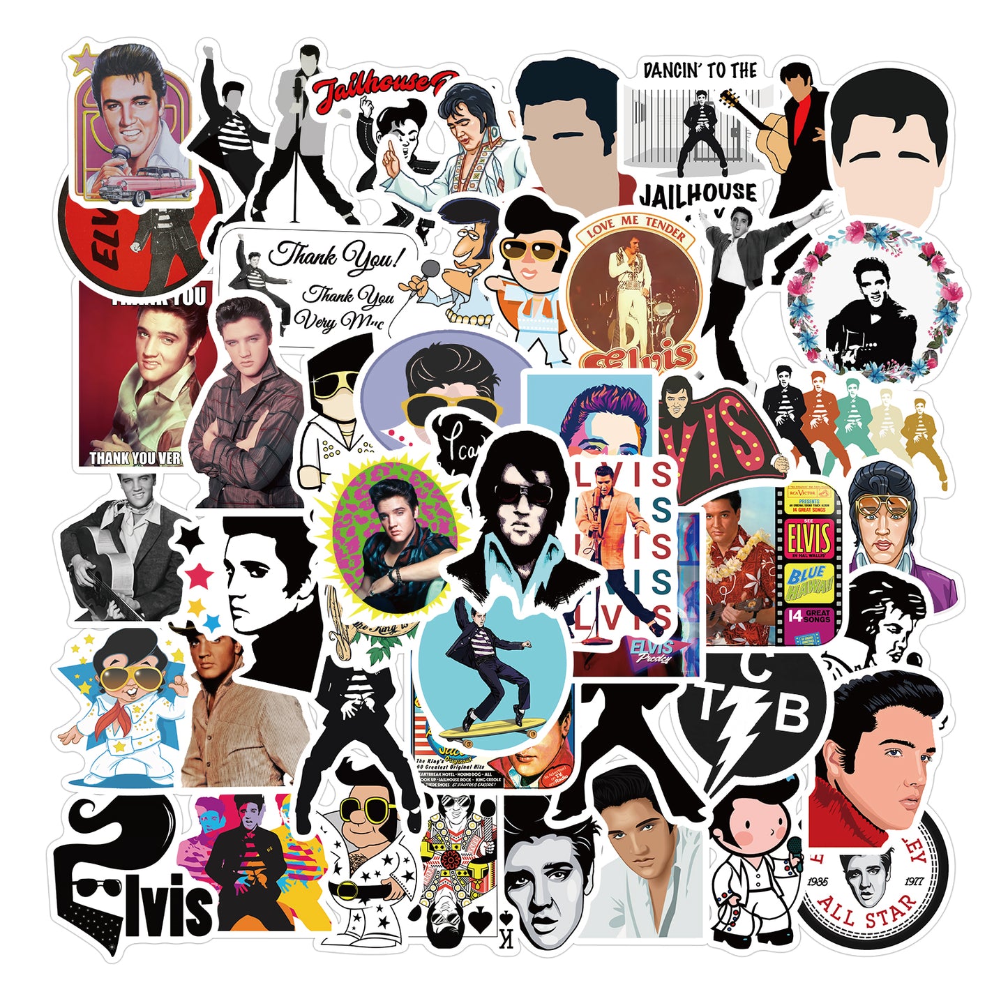 50pcs Elvis Stickers