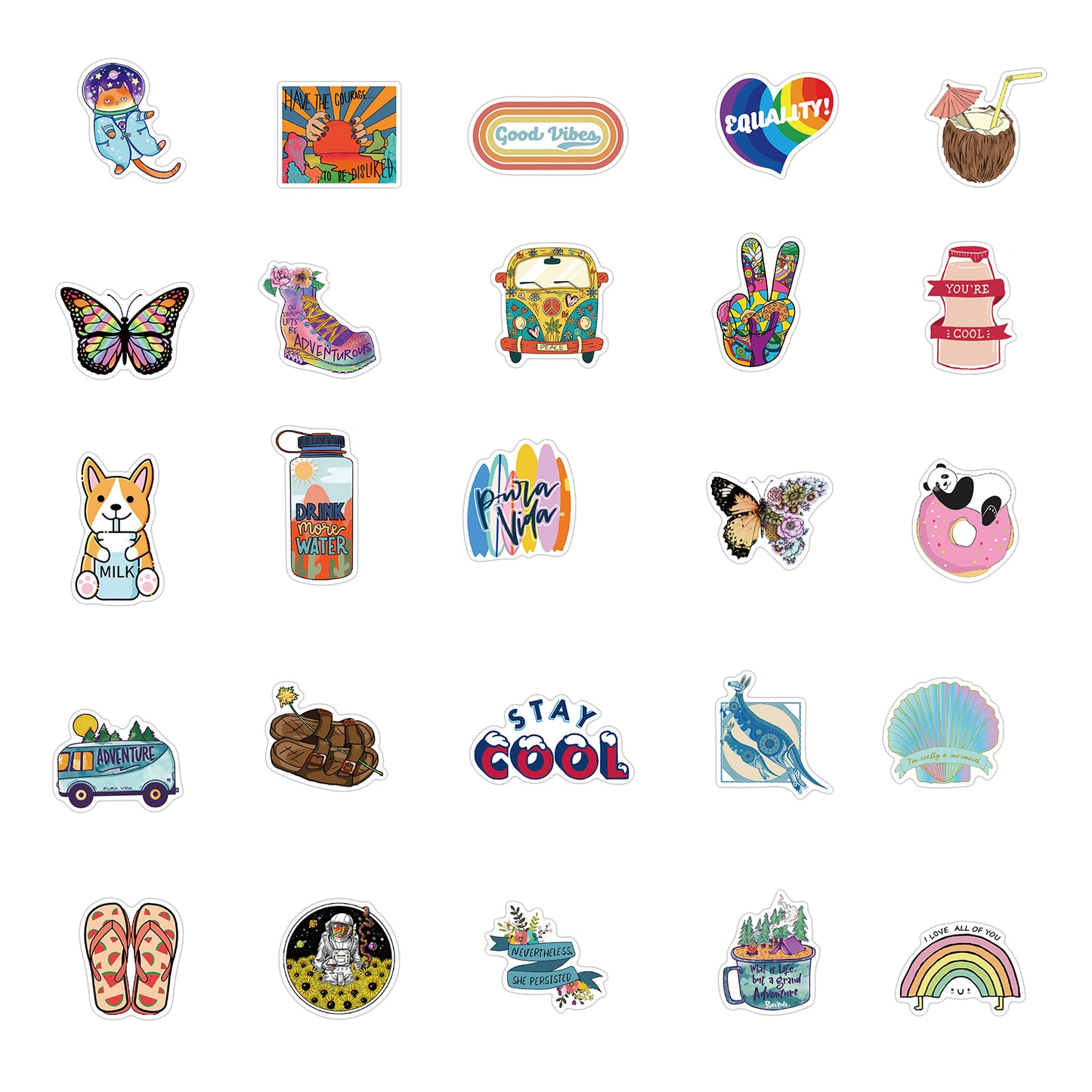 50pcs Cute INS 9 Stickers