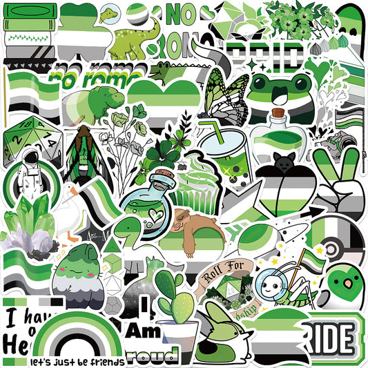 52pcs Aromantic Pride Stickers