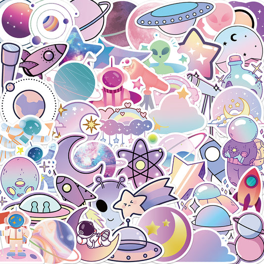 50pcs Gradient Planets Stickers