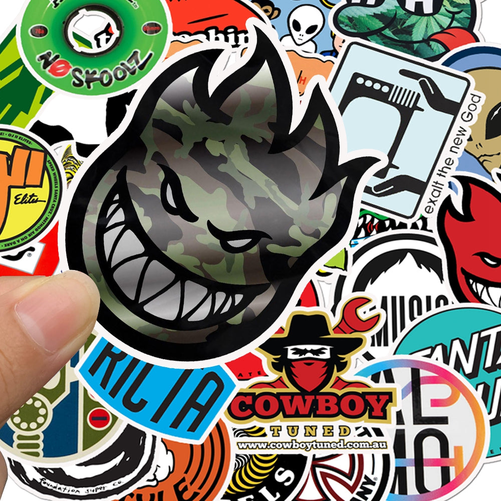 50pcs Skateboard Logo Stickers