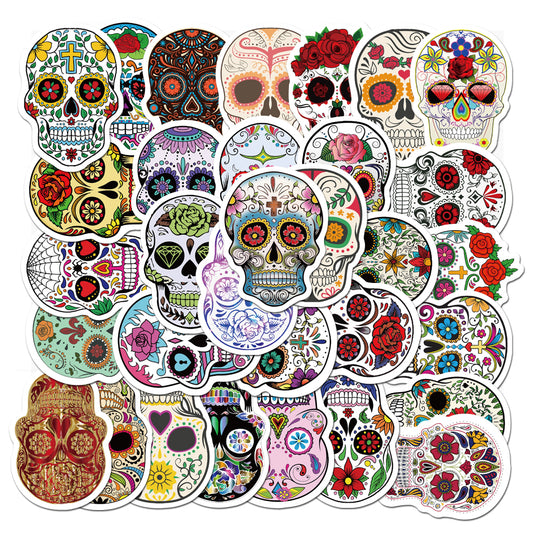 50pcs Color Skull Stickers