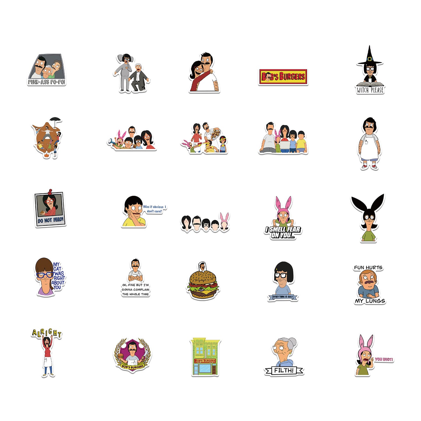 50pcs Bob's Burgers 1 Stickers