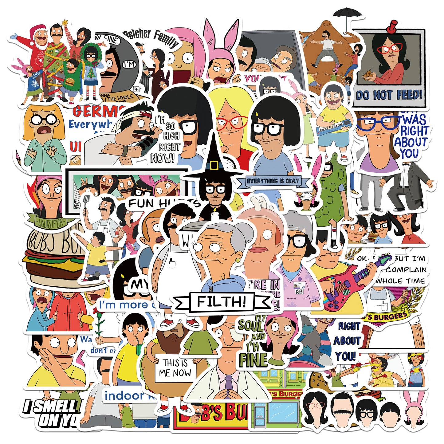 50pcs Bob's Burgers 1 Stickers