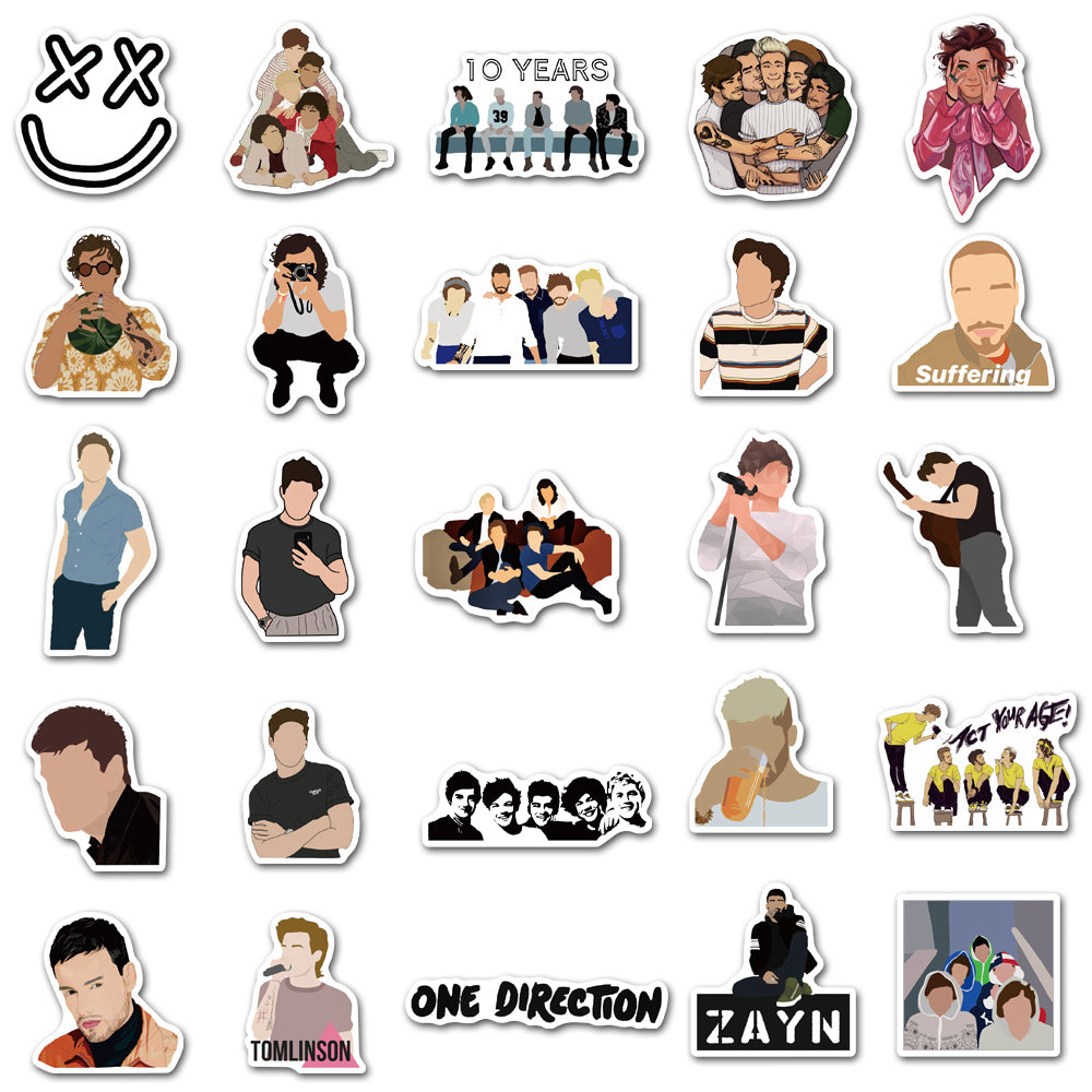 One Direction Digital Sticker 50pcs One Direction 1 Stickers – AU Sticker World