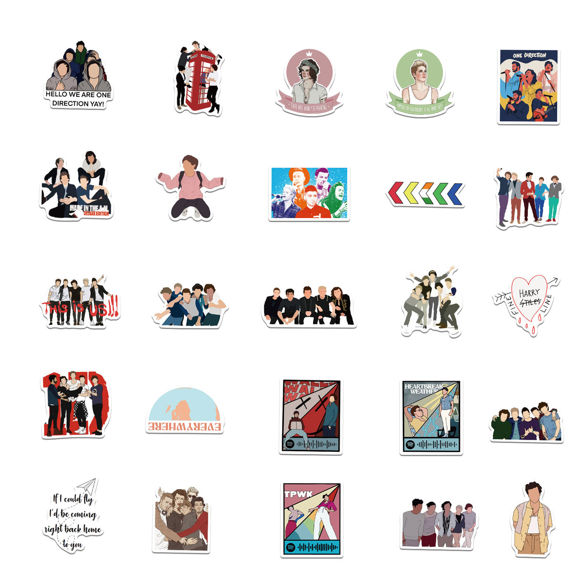 Sticker This One 50pcs One Direction 2 Stickers – AU Sticker World