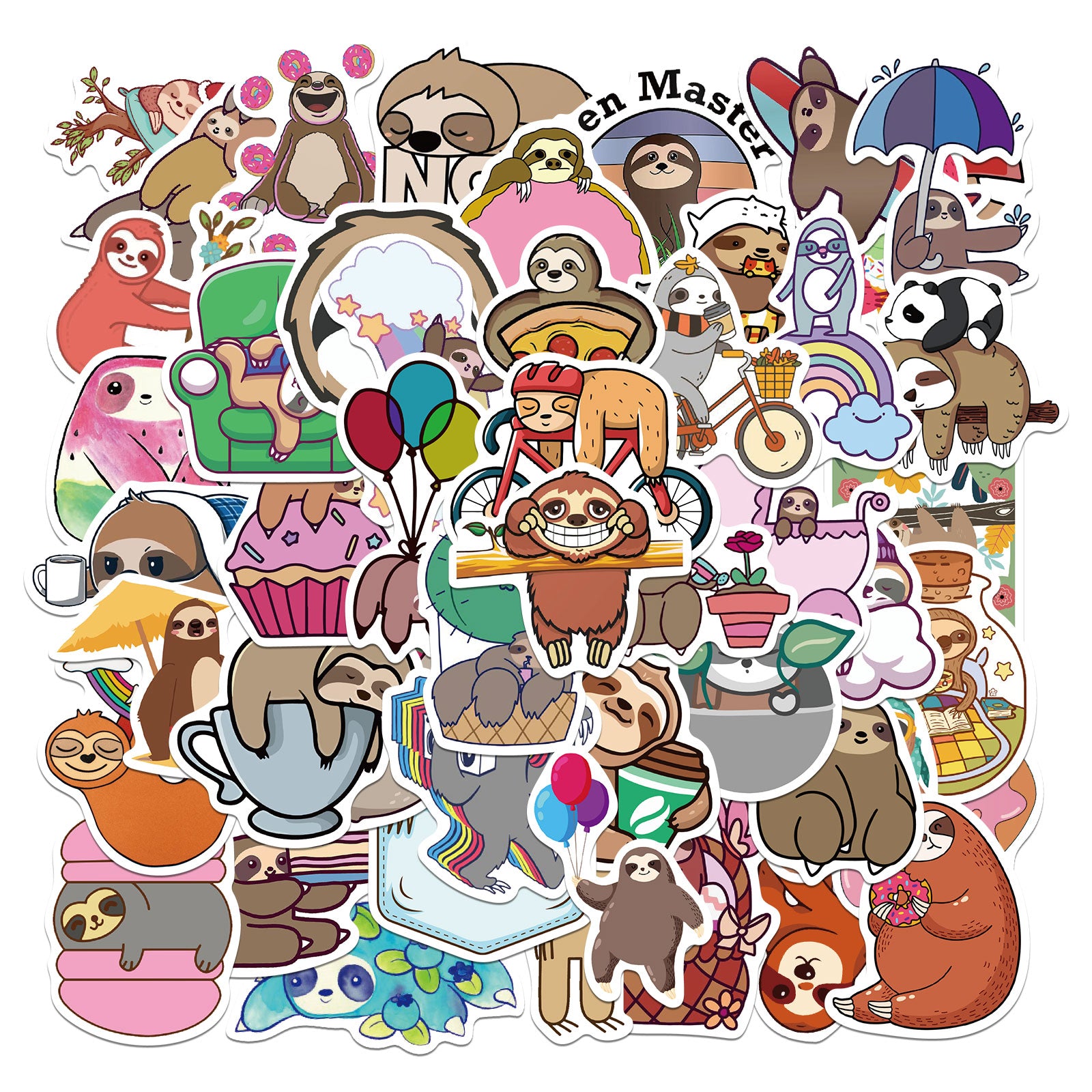 50pcs Sloth 1 Stickers – AU Sticker World