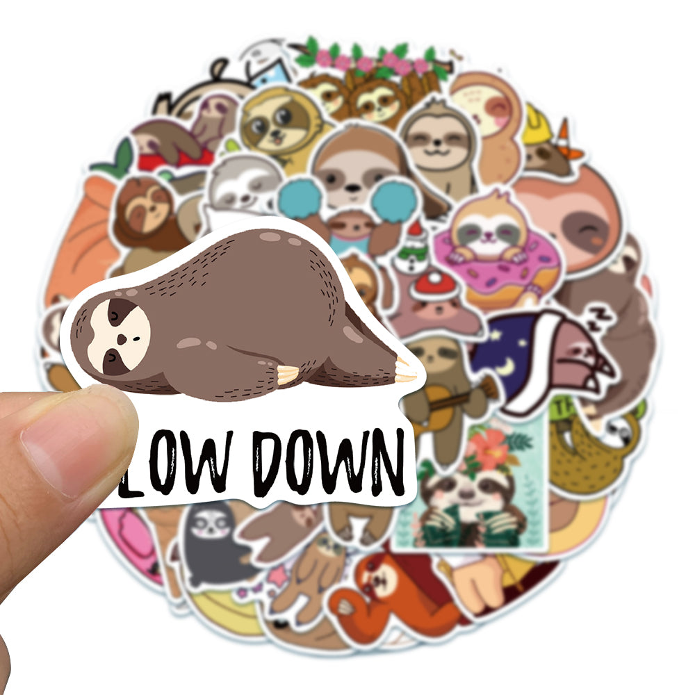 50pcs Sloth 2 Stickers – AU Sticker World