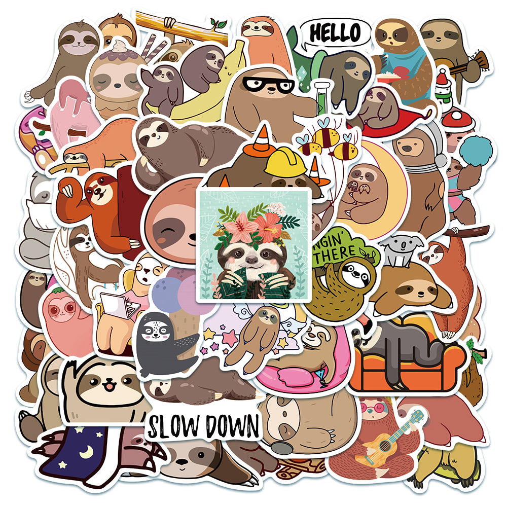 50pcs Sloth 2 Stickers – AU Sticker World