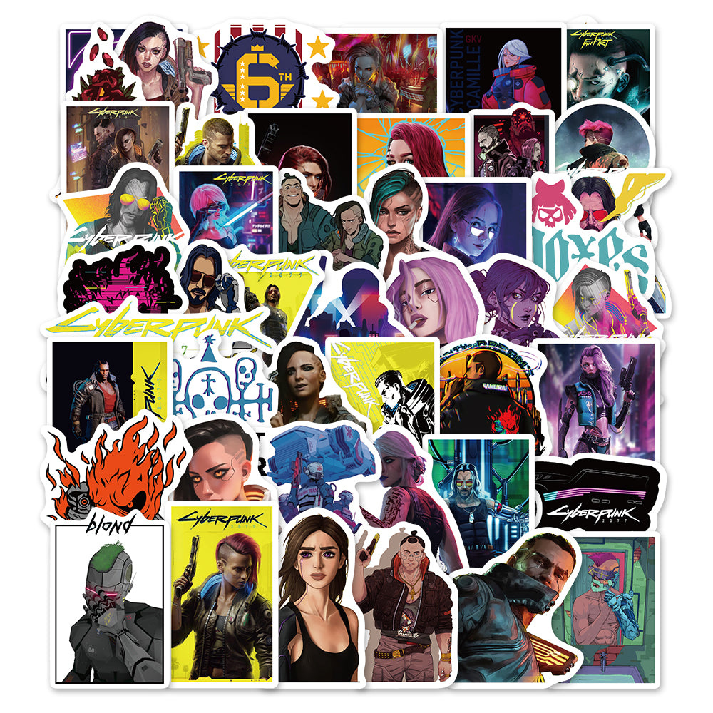 50pcs CyberPunk 2077 Stickers