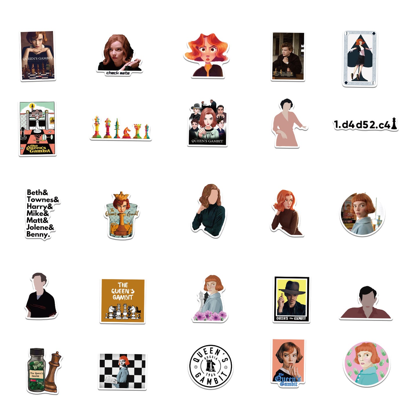 50pcs Queen's Gambit Stickers