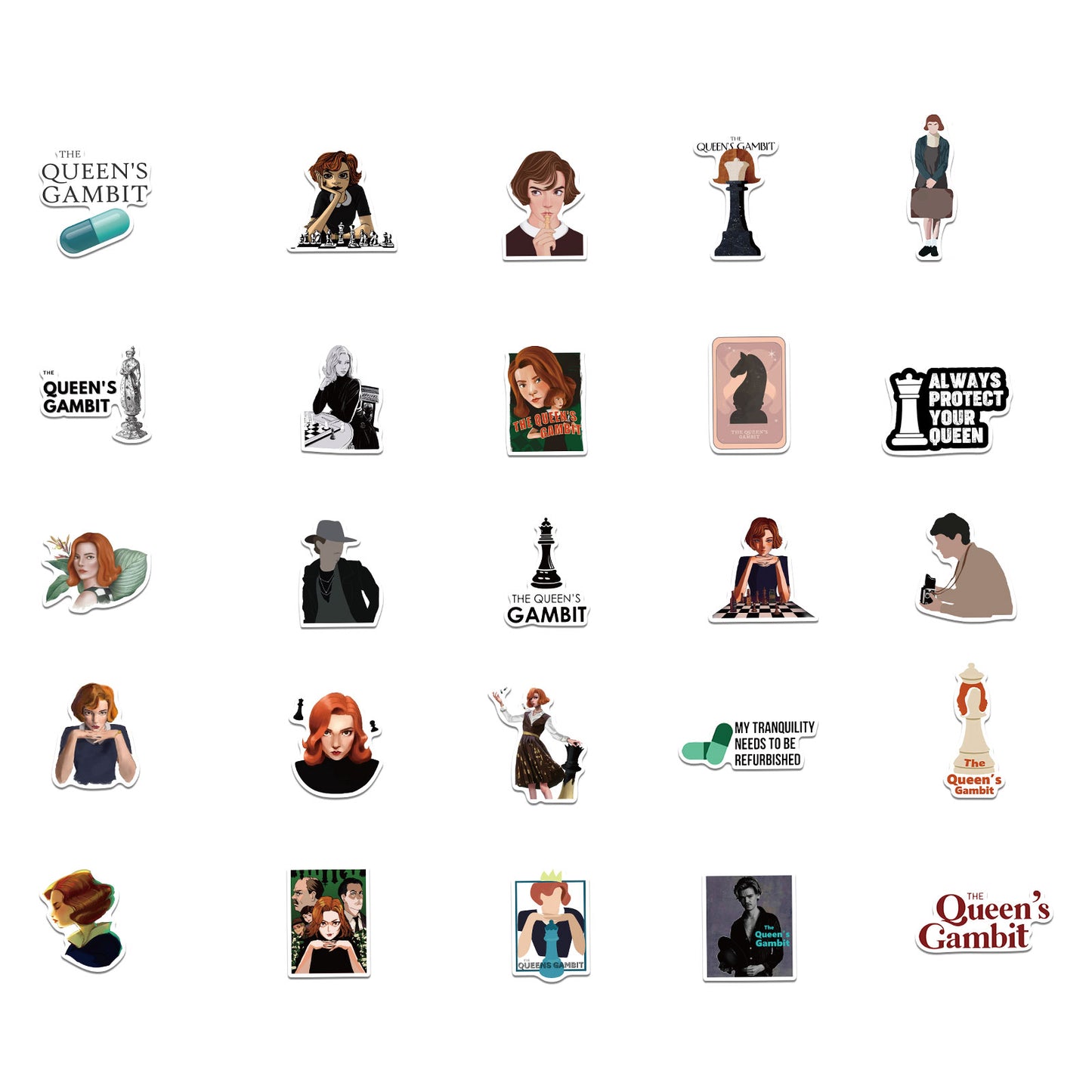 50pcs Queen's Gambit Stickers