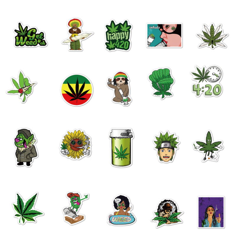 50pcs Marijuana 1 Stickers