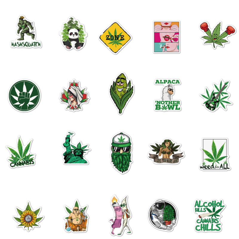 50pcs Marijuana 1 Stickers