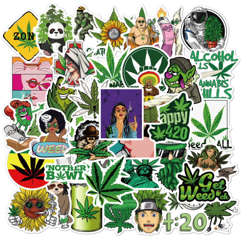 50pcs Marijuana 1 Stickers