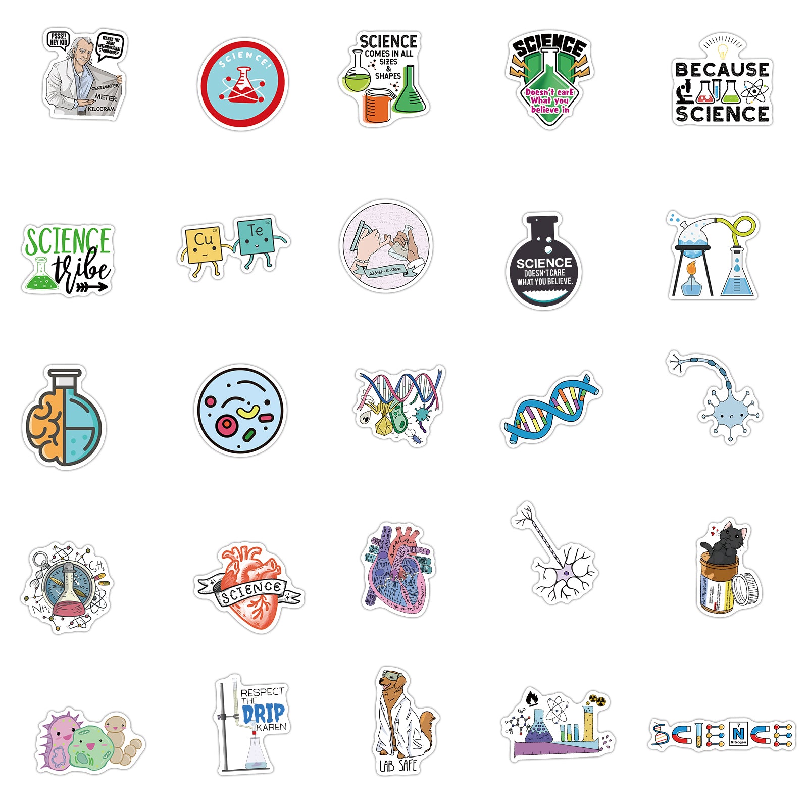 50pcs Lab 2 Stickers – AU Sticker World