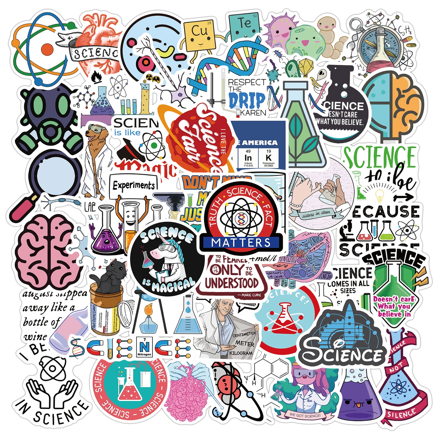 50pcs Lab 2 Science Stickers