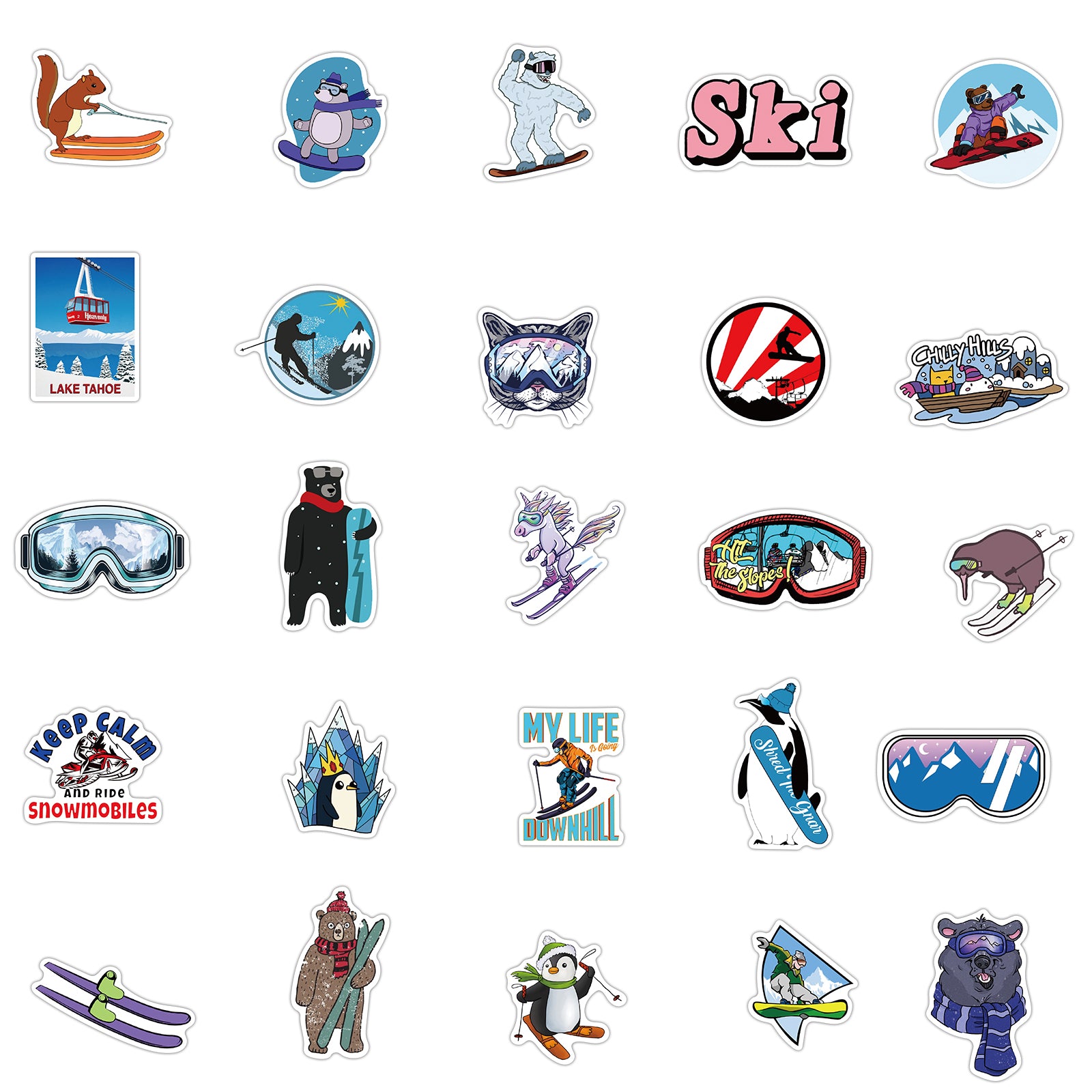 50pcs Ski Stickers – AU Sticker World