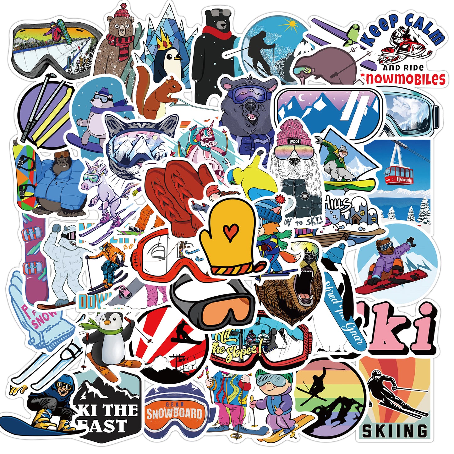 50pcs Ski Skateboard Sports Stickers