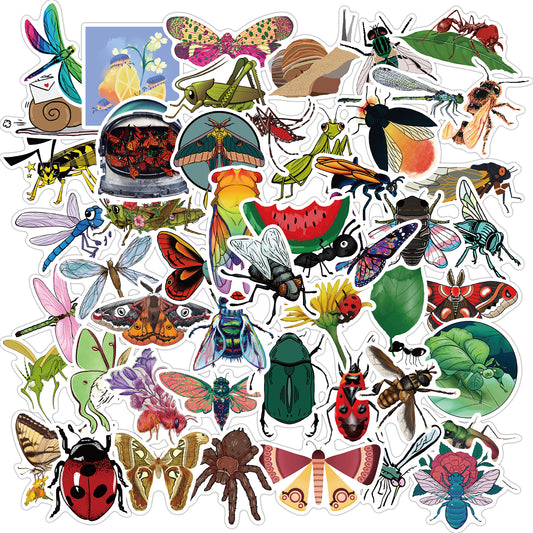 50pcs Insect Dragonflies Snail Stickers