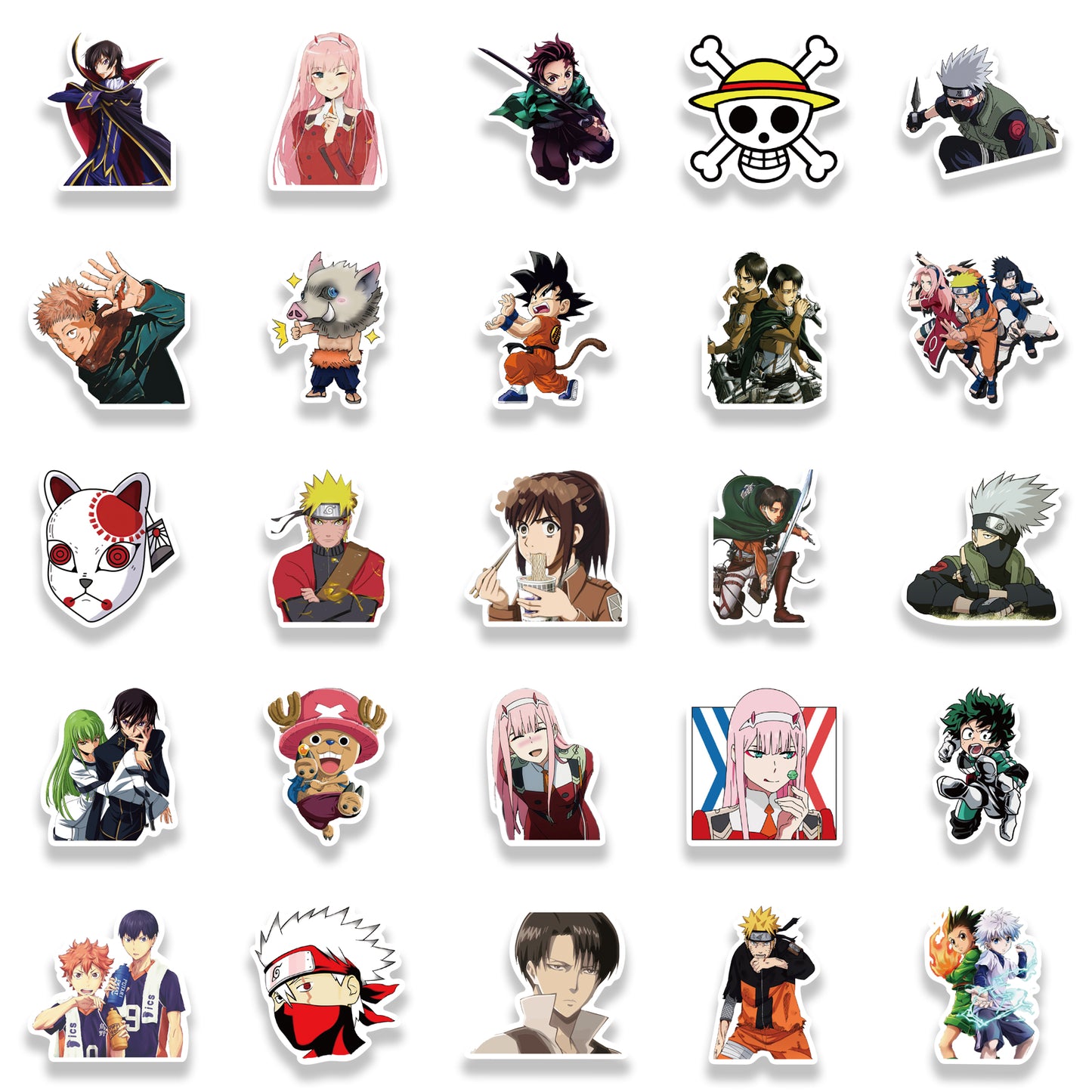 50pcs Anime Characters Collection 1 Japanese Cartoon Stickers