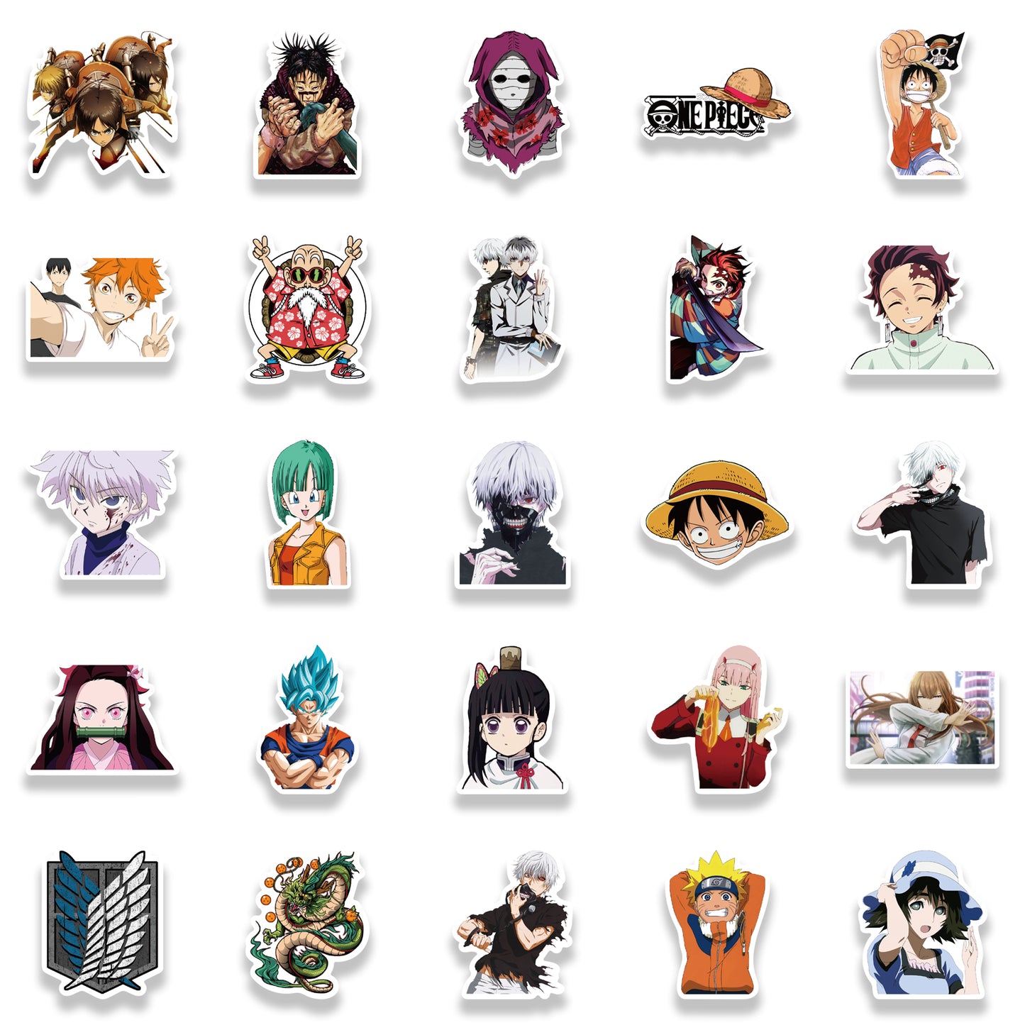 50pcs Anime Characters Collection 1 Japanese Cartoon Stickers