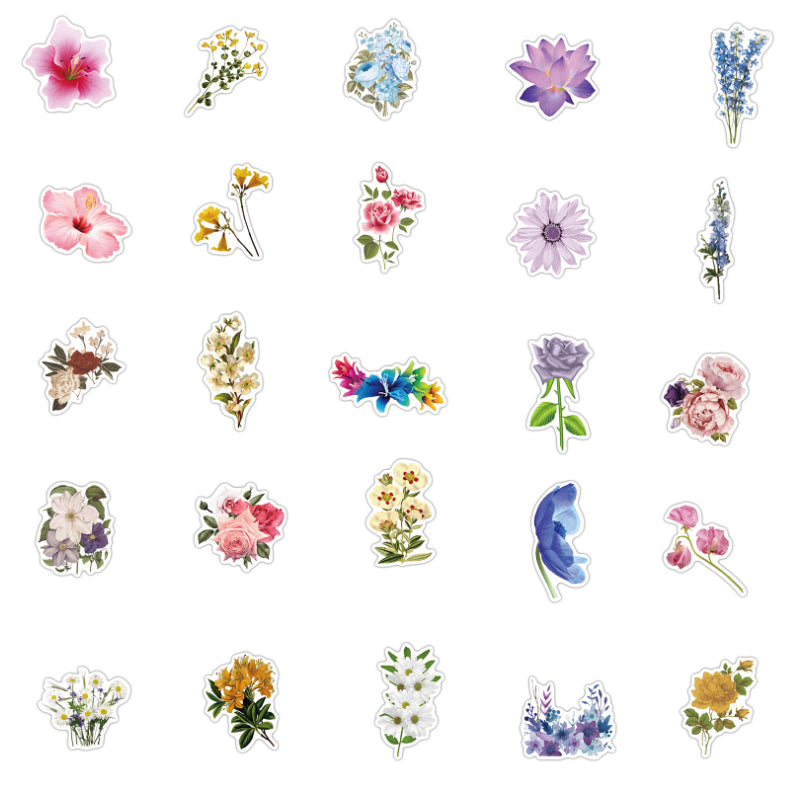 Sticker Floer 50pcs Flower 1 Stickers – AU Sticker World