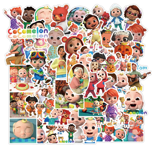 50pcs Cocomelon 2 Kids Cartoon Stickers