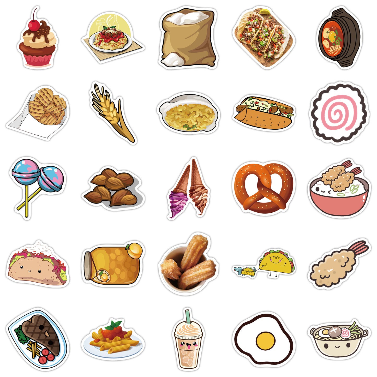 50pcs Food Collection 1 Suger Cake Stickers