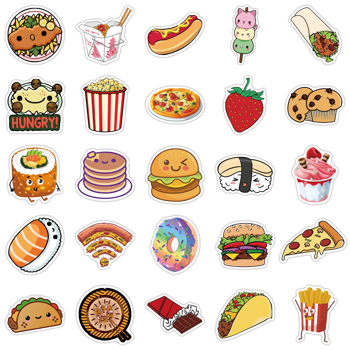 50pcs Food Collection 1 Suger Cake Stickers