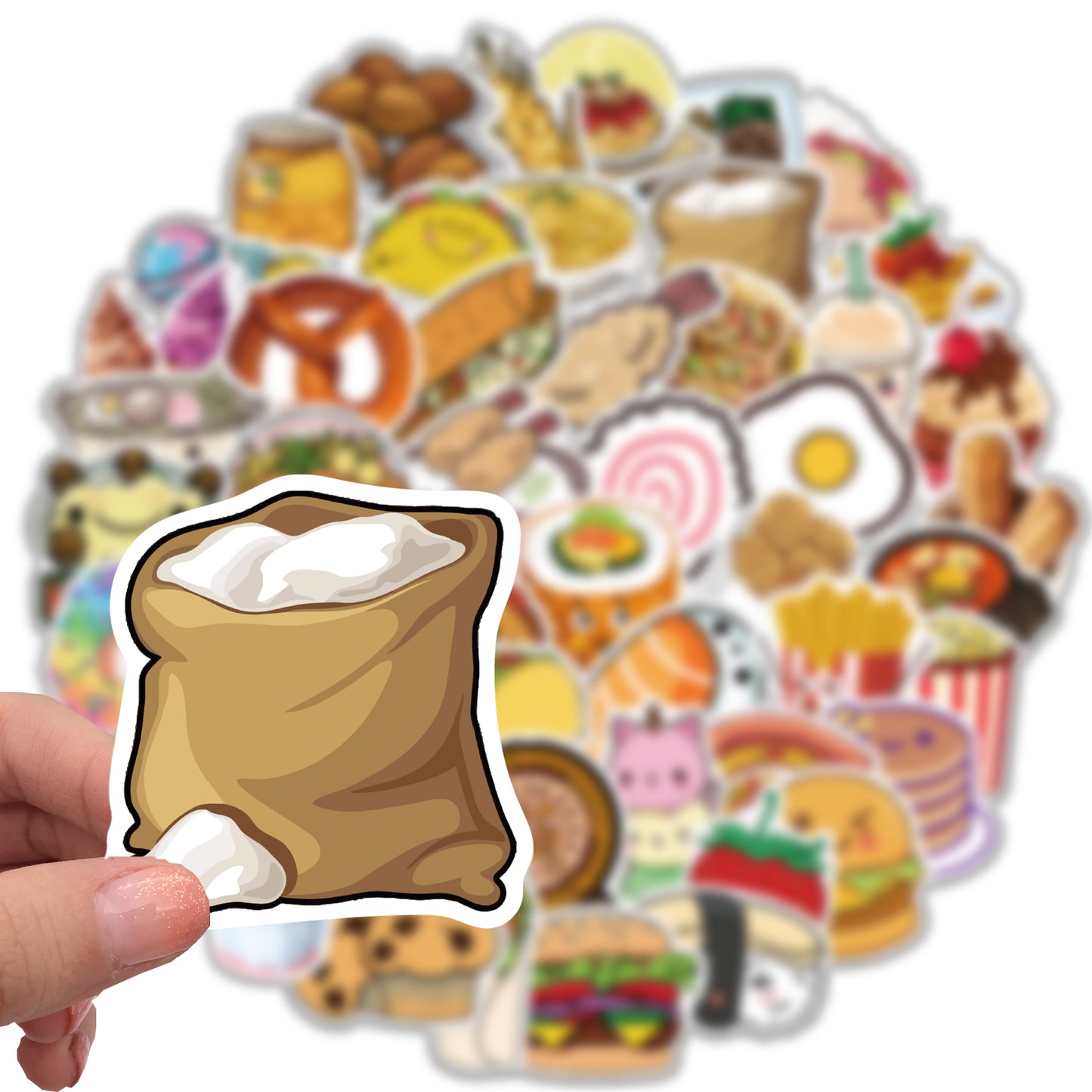 50pcs Food Collection 1 Suger Cake Stickers