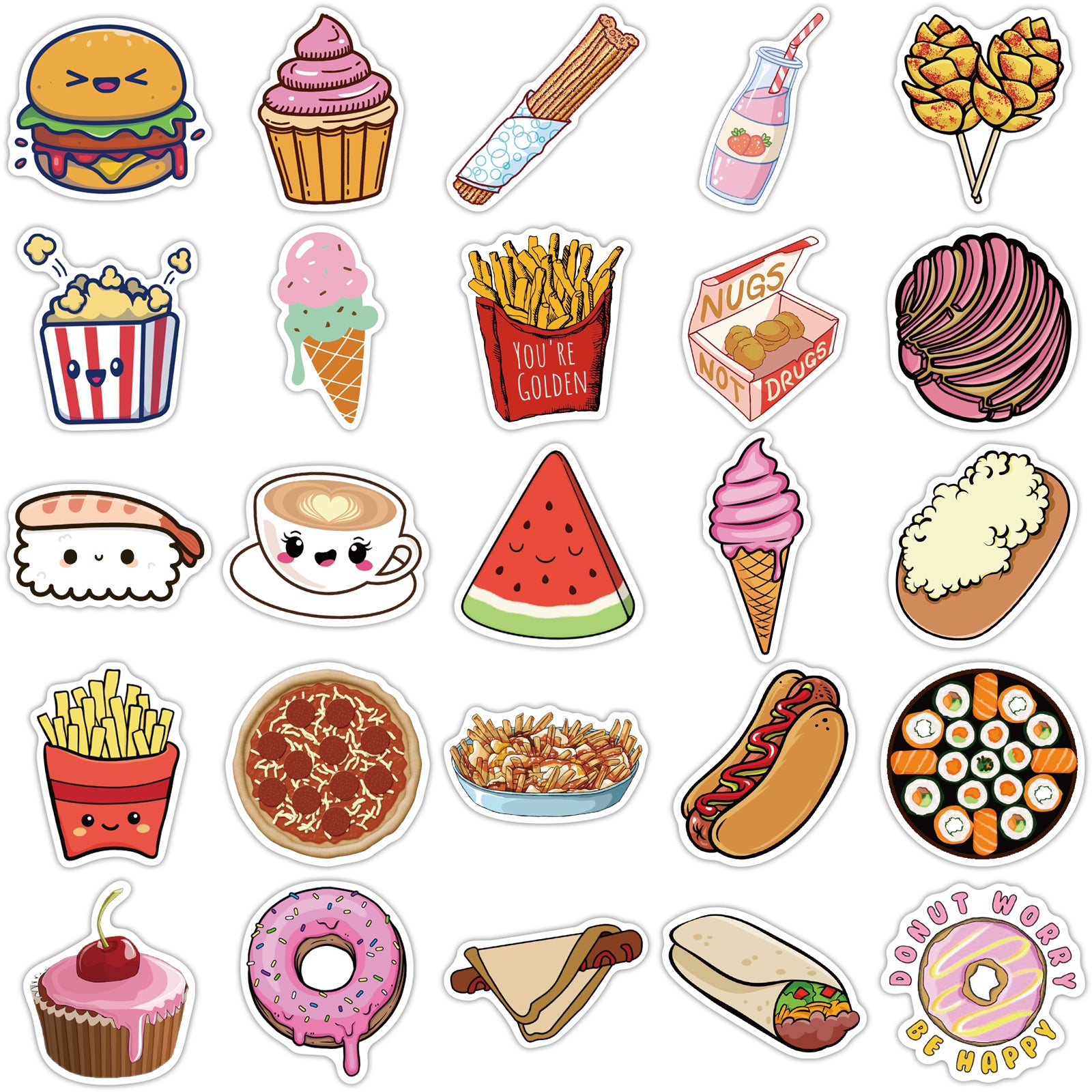 50pcs Food Collection 2 Stickers – AU Sticker World