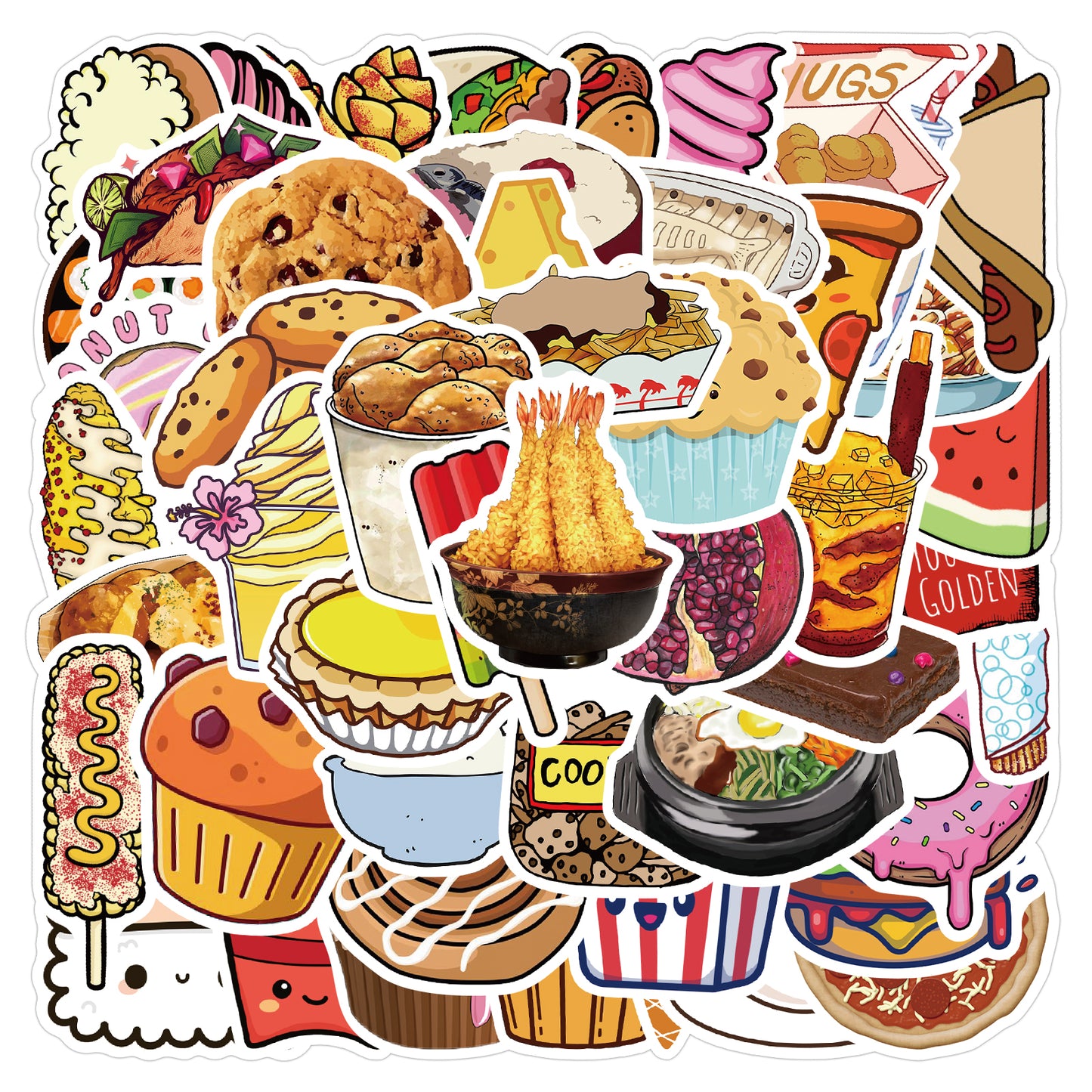 50pcs Food Collection 2 Stickers – AU Sticker World