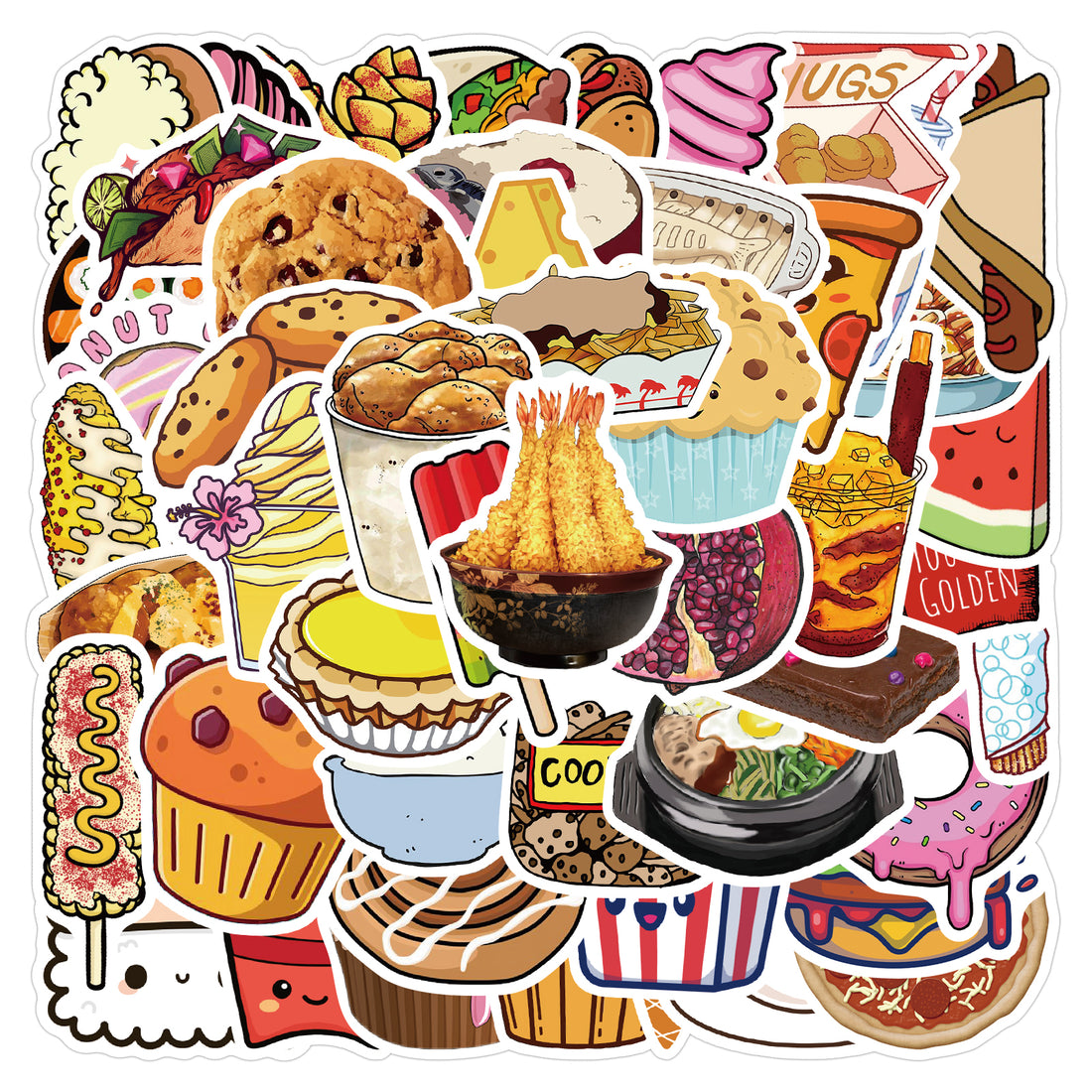 50pcs Food Collection 2 Stickers – AU Sticker World