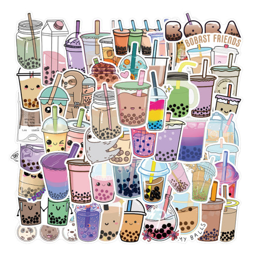 50pcs Milk Tea 1 Cartoon Memes Stickers